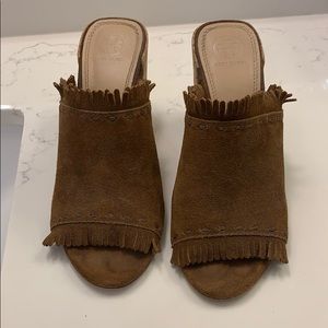Tory Burch brown suede heels